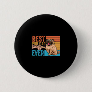 Badge Rond 5 Cm Papa Pug Papa de la fête des pères Pug