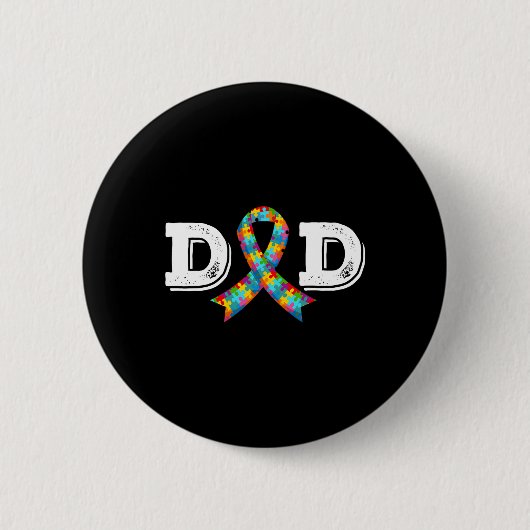 Badge Rond 5 Cm Papa sensibilisation à l'autisme Acceptation Diffi (Devant)