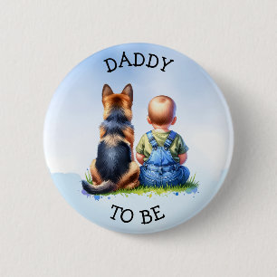Badge Rond 5 Cm Papa sera BABY SHOWER