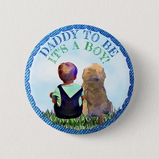 Badge Rond 5 Cm Papa sera Baby shower Bouton (Devant)