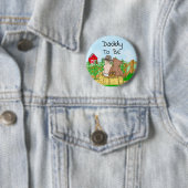 Badge Rond 5 Cm Papa sera le Baby shower du garçon (En situation)