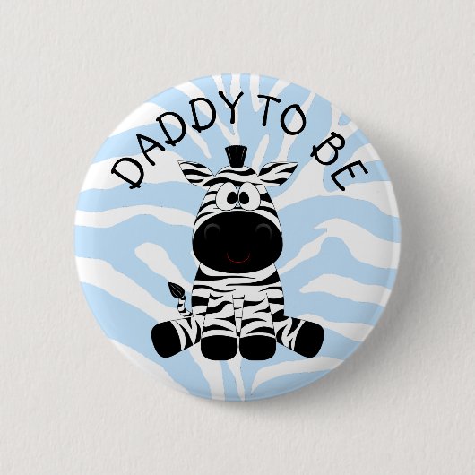Badge Rond 5 Cm Papa sera Zebra Baby shower bouton (Devant)
