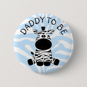 Badge Rond 5 Cm Papa sera Zebra Baby shower bouton
