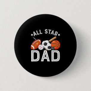 Badge Rond 5 Cm Papa Star de l'enfant fêté Sketll Football Spo