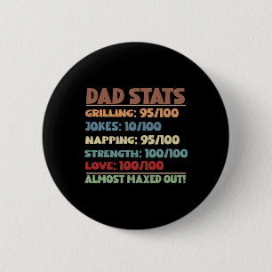 Badge Rond 5 Cm Papa Statistiques Gamer Papa Rpg Vidéo Jeu Lover P