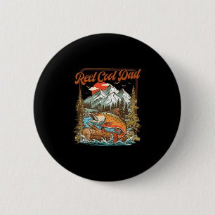 Badge Rond 5 Cm Papa super cool drôle de pêcheur arc-en-ciel (sur
