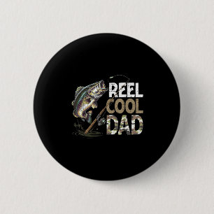 Badge Rond 5 Cm Papa super cool pêche Papa Fête des Pères Pêcheur