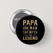 Badge Rond 5 Cm Papa The Man The Myth The Legend Fathers Day (Devant & derrière)