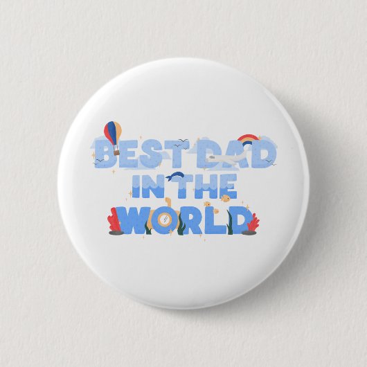 Badge Rond 5 Cm Papa thème voyage mignon (Devant)