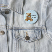 Badge Rond 5 Cm Papa to Be Teddy Bear Baby shower Button (En situation)