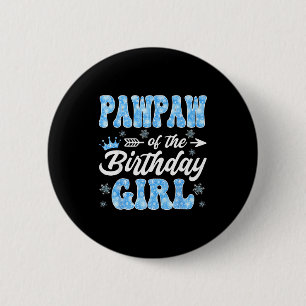 Badge Rond 5 Cm Papapouille De La Fille D'anniversaire Flocons Hiv