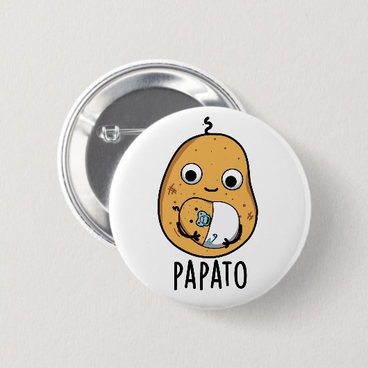 Badge Rond 5 Cm Papato Funny Potato Pun (Devant & derrière)