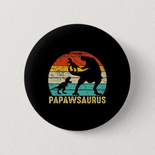 Badge Rond 5 Cm Papawsaurus Rex Papaw Dinosaure 2 Enfants Fête des