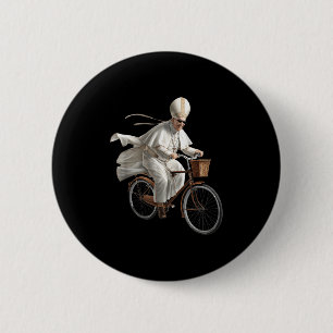 Badge Rond 5 Cm Pape à vélo Bicyclette Église catholique Bible Écr