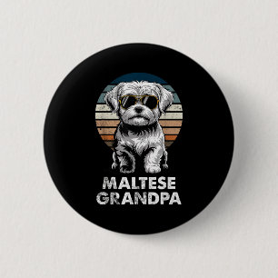 Badge Rond 5 Cm Papé Maltais Rétro Cool Drôle Propriétaire de Chie
