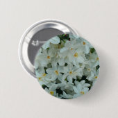 Badge Rond 5 Cm Paperwhite Narcissus Fleurs blanches délicates (Devant & derrière)