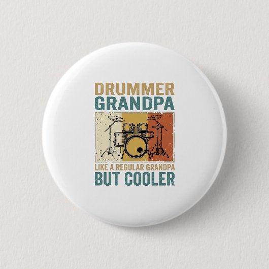 Badge Rond 5 Cm Papi Batteur Comme un Papi Normal Mais Plus Cool (Devant)