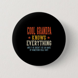 Badge Rond 5 Cm Papi cool sait tout la fête des pères rétro