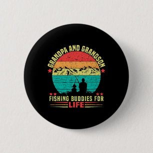 Badge Rond 5 Cm Papi et petit-fils, compagnons de pêche pour la vi