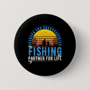 Badge Rond 5 Cm Papi et petite-fille, compagnons de pêche pour la