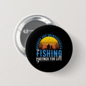 Badge Rond 5 Cm Papi et petite-fille, compagnons de pêche pour la  (Devant & derrière)