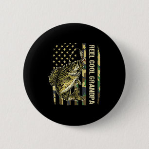 Badge Rond 5 Cm Papi super cool pêche crêpe camouflage drapeau amé