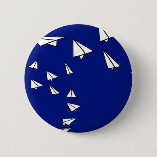 Badge Rond 5 Cm Papier blanc plans en bleu (Devant)
