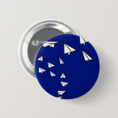 Badge Rond 5 Cm Papier blanc plans en bleu (Devant & derrière)