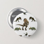 Badge Rond 5 Cm Papier Dinosaure (Devant & derrière)