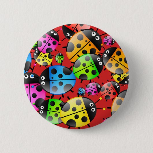Badge Rond 5 Cm Papier peint de coccinelle (Devant)