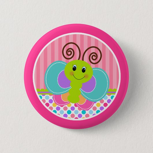 Badge Rond 5 Cm Papillon (Devant)