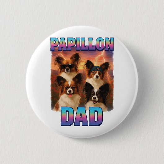 Badge Rond 5 Cm Papillon (Devant)