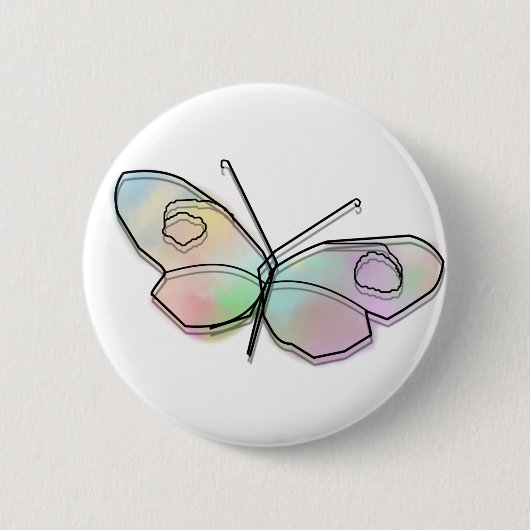 Badge Rond 5 Cm Papillon (Devant)