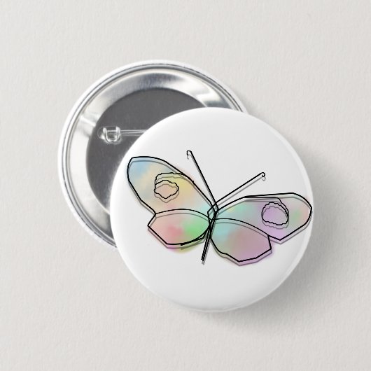 Badge Rond 5 Cm Papillon (Devant & derrière)