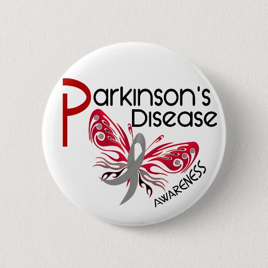 Badge Rond 5 Cm PAPILLON 3,1 de la maladie de Parkinsons (Devant)