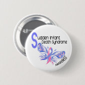 BADGE ROND 5 CM PAPILLON 3,1 DE SIDS (Devant & derrière)