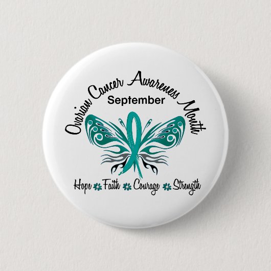 Badge Rond 5 Cm Papillon 3,2 de mois de conscience de Cancer (Devant)