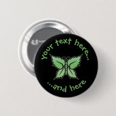 Badge Rond 5 Cm Papillon à menthe (Devant & derrière)