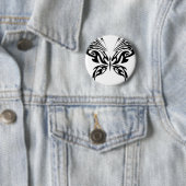 Badge Rond 5 Cm Papillon Abstrait (En situation)