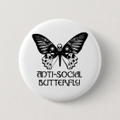 Badge Rond 5 Cm Papillon antisocial (Devant)
