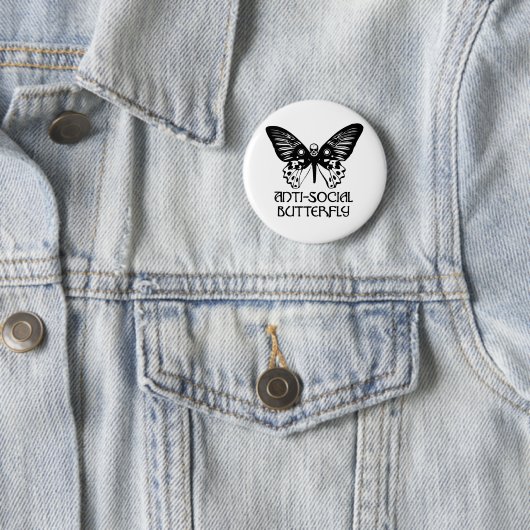 Badge Rond 5 Cm Papillon antisocial (En situation)