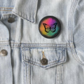 Badge Rond 5 Cm Papillon aquarelle (En situation)