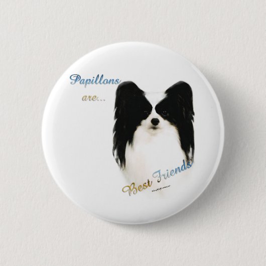 Badge Rond 5 Cm Papillon Best Friend 2 - Bouton (Devant)