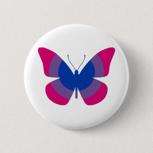 Badge Rond 5 Cm Papillon bisexuel de fierté