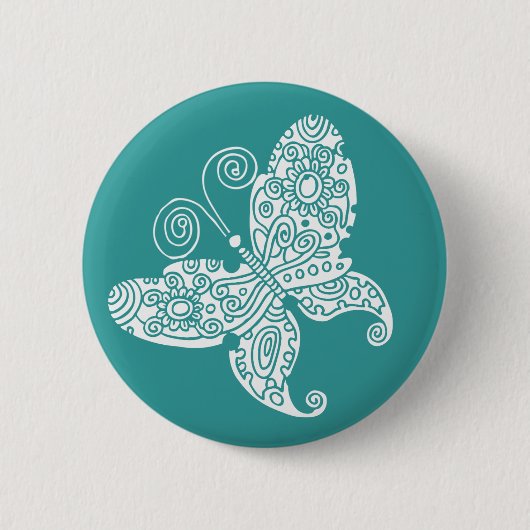 Badge Rond 5 Cm Papillon blanc Lacy (Devant)