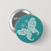 Badge Rond 5 Cm Papillon blanc Lacy (Devant & derrière)