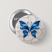 Badge Rond 5 Cm Papillon bleu (Devant & derrière)