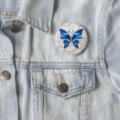 Badge Rond 5 Cm Papillon bleu (En situation)