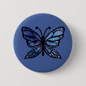 Badge Rond 5 Cm Papillon bleu (Devant)