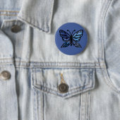 Badge Rond 5 Cm Papillon bleu (En situation)